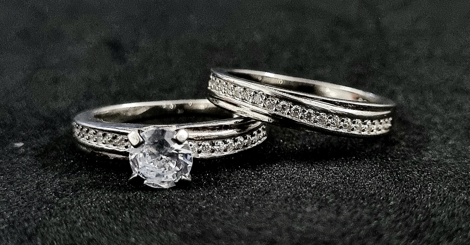 925 Sterling Silver 2 Rings (Solitaire & Simple) Ring, Gift For Girls, With Certificate of Authenticity