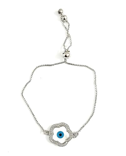 925 Sterling Silver Adjustable Star Evil Eye Nazariya Bracelet For Girls/Women to Gift With Certificate of Authenticity
