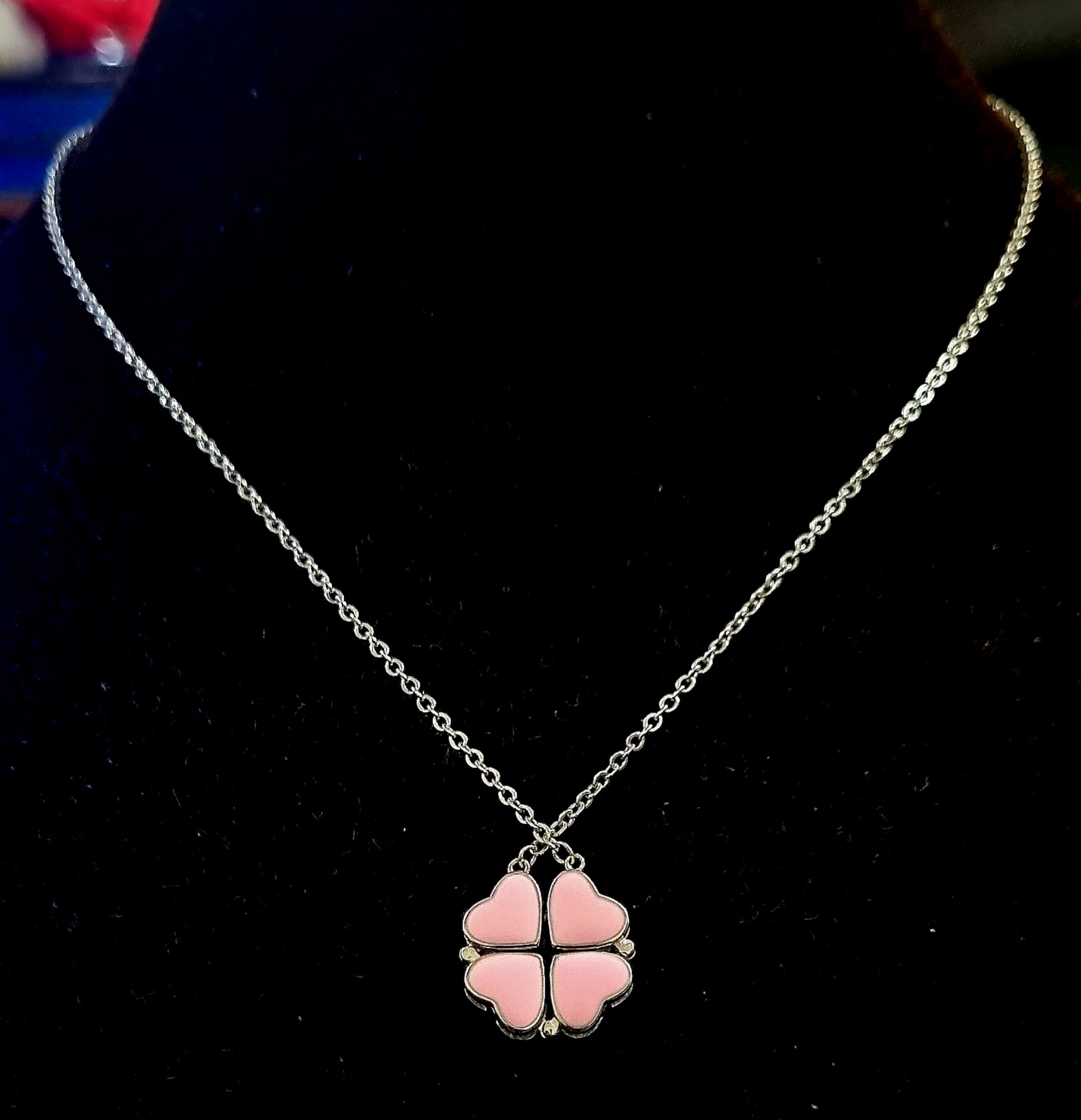 925 Sterling Silver 4 Heart Clover Chain Necklace for girls | Gift For Girls | With Certificate Of Authenticity