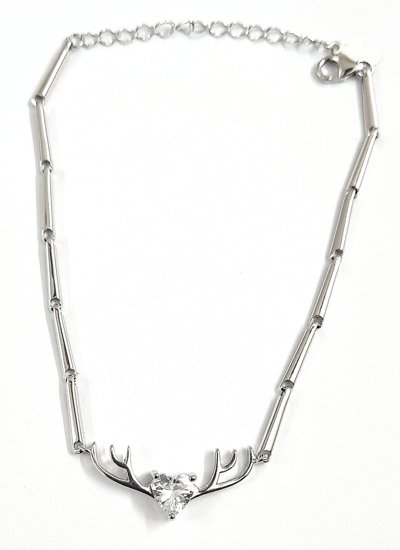 925 Sterling Silver Adjustable Deer Bracelet With Heart For Girls/Women to Gift With Certificate of Authenticity