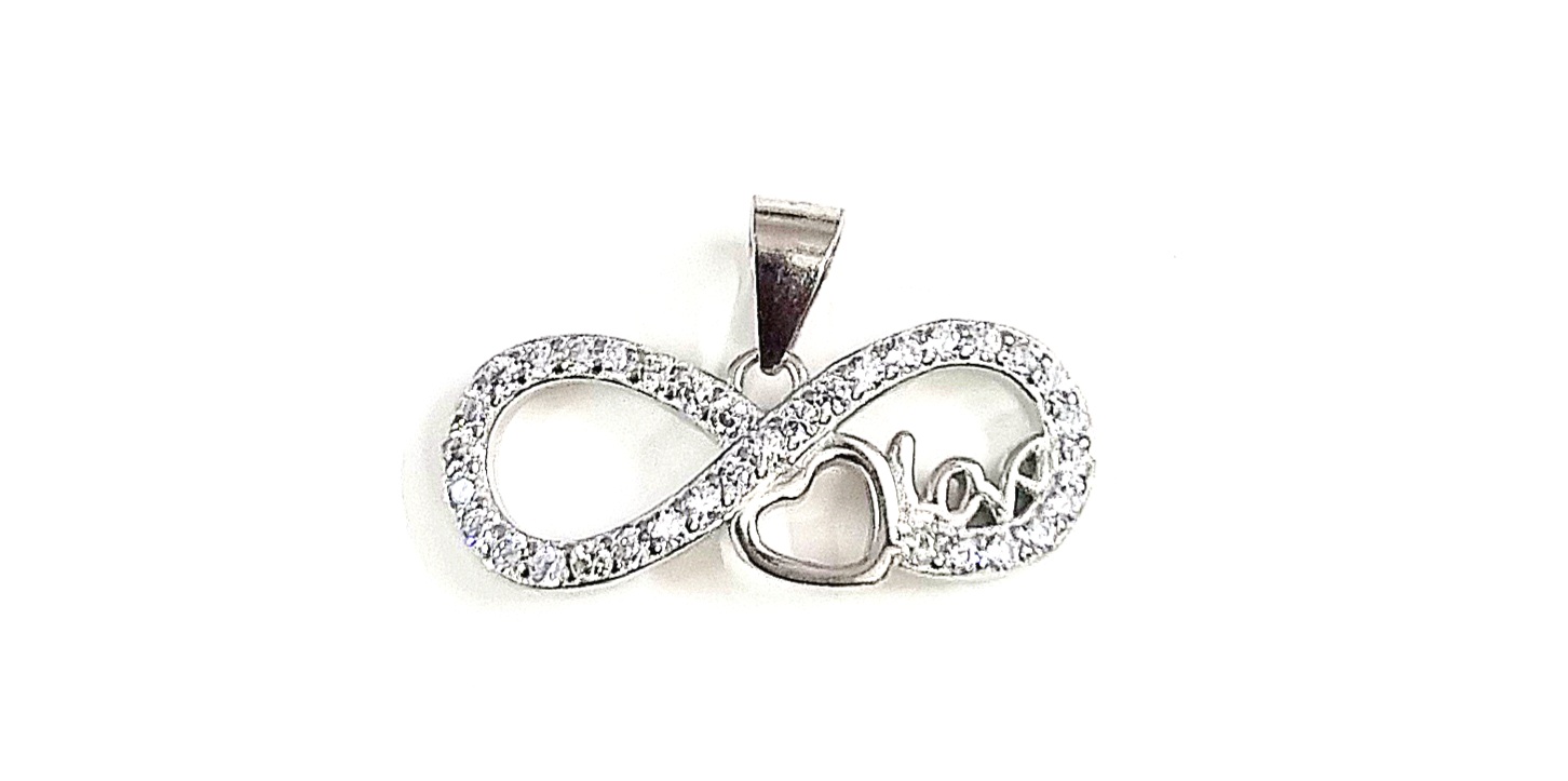 925 Sterling Silver Infinity Necklace Pendant With Chain With Cubic Zirconia Gift For Girls With Certificate Of Authenticity