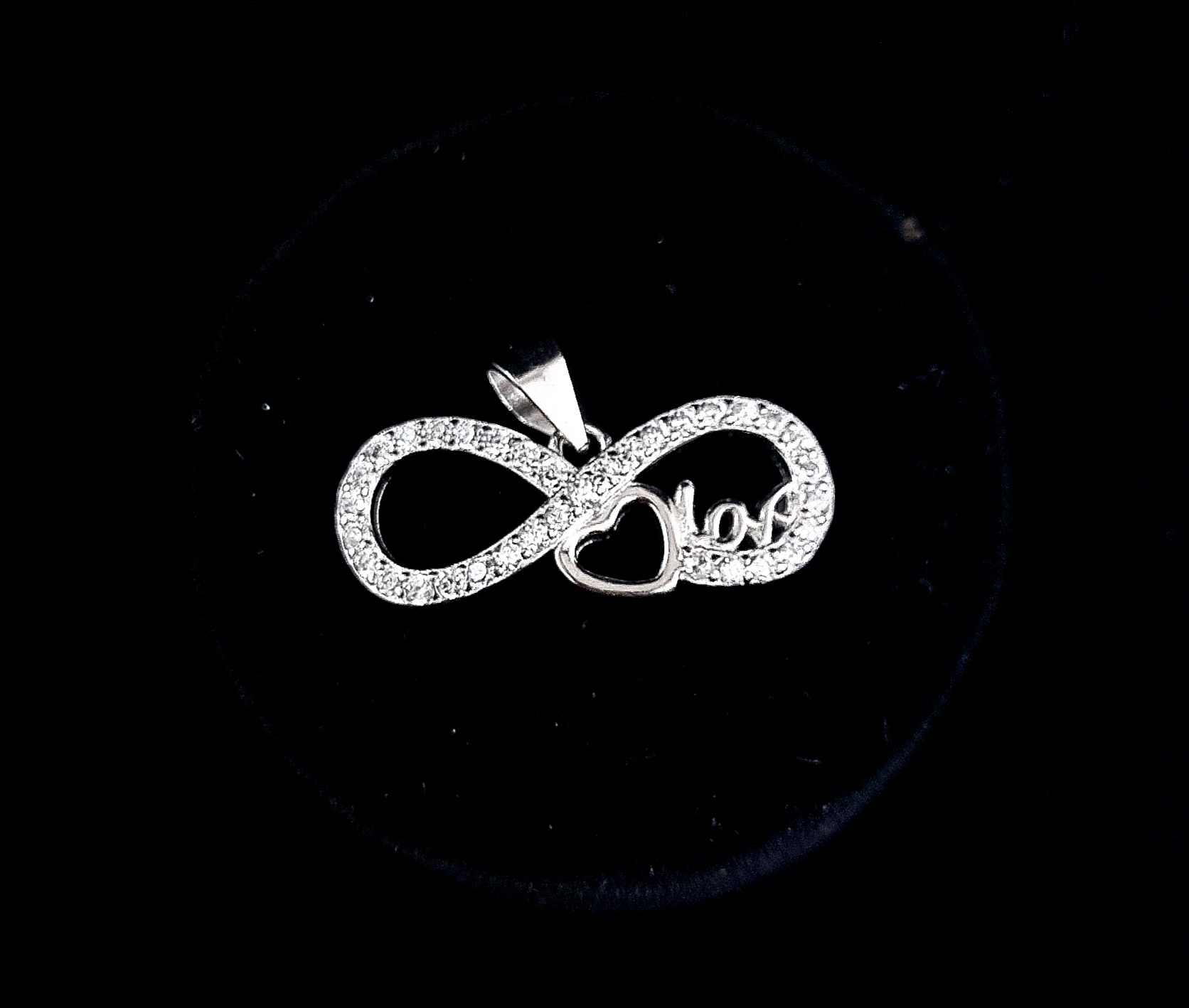 925 Sterling Silver Infinity Necklace Pendant With Chain With Cubic Zirconia Gift For Girls With Certificate Of Authenticity