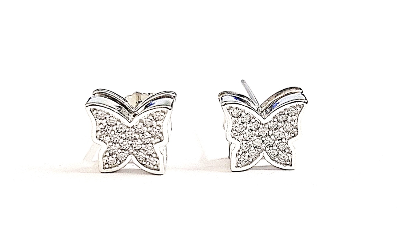 925 Sterling Silver Butterfly-shaped Spinning Earrings