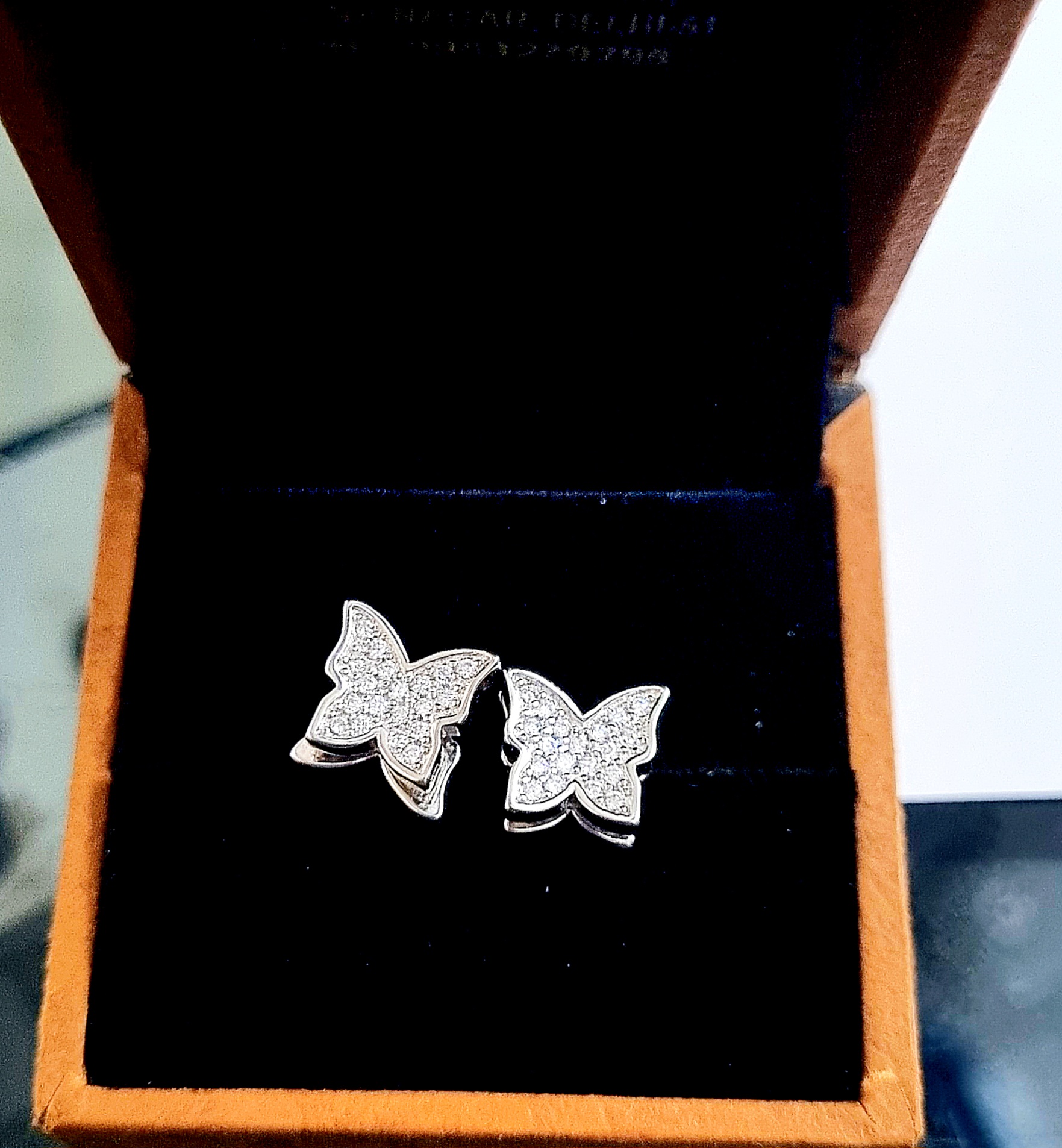 925 Sterling Silver Butterfly-shaped Spinning Earrings