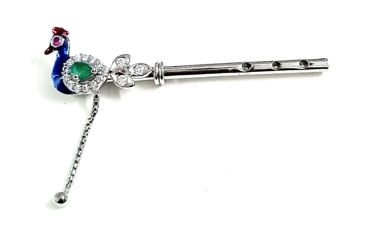 925 Sterling Silver Elegant Peacock Flute