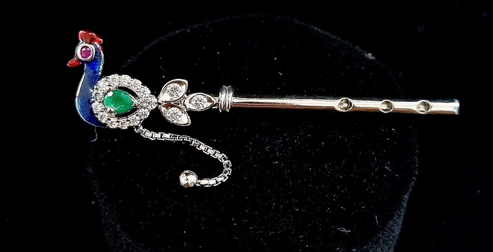 925 Sterling Silver Elegant Peacock Flute