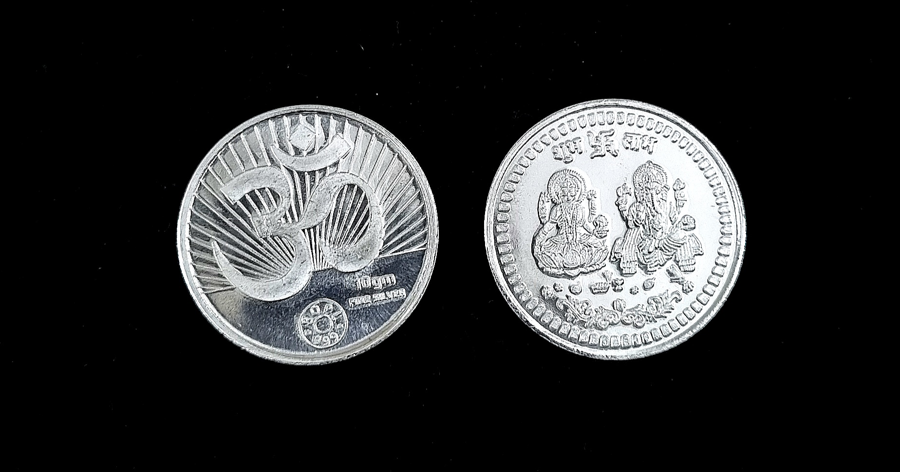 10 Grams Pure 999 Laxmi Ganesh Silver Coin
