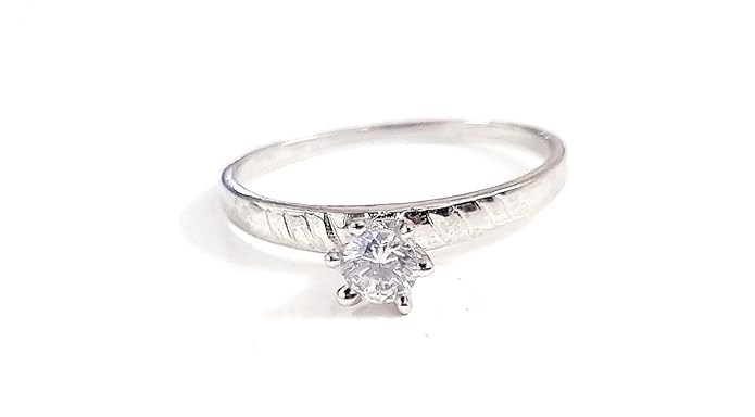 925 Sterling Silver Solitaire Girls Cubic Zirconia Ring | Gifts for Girls