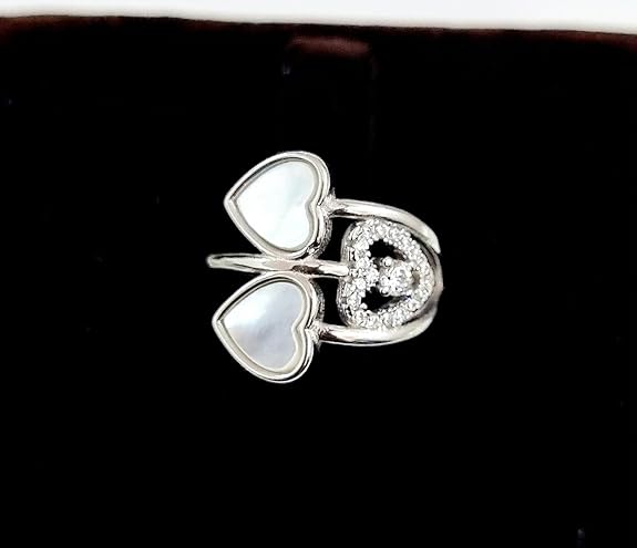 925 Sterling Silver Cubic Zirconia Heart Finger Ring | Gifts for Girls | With Certificate of Authenticity (Ring)