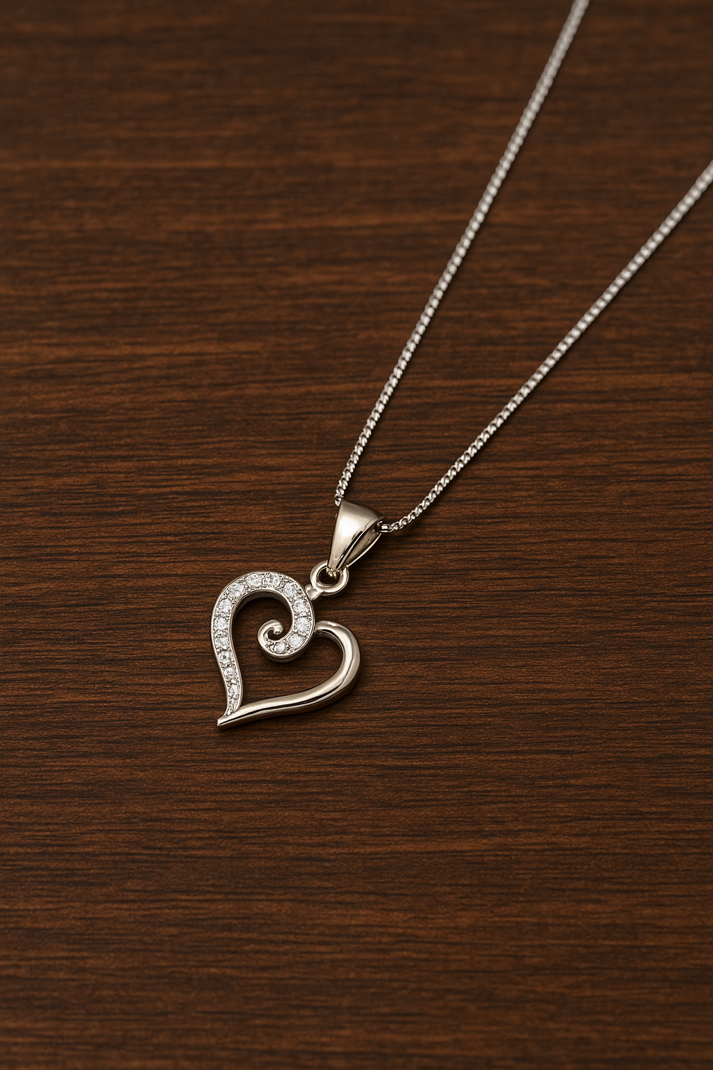 Silver Heart Pendant Necklace By Swarn Jewels