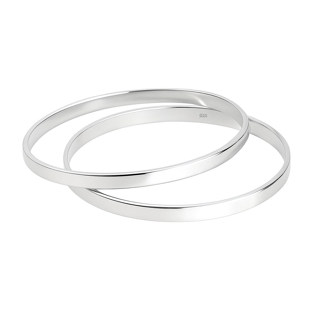 925 Silver Bangles (2 Piece)