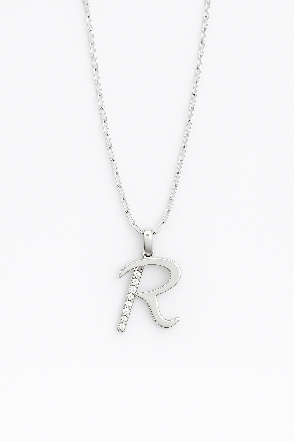 Silver Initial 'R' Necklace