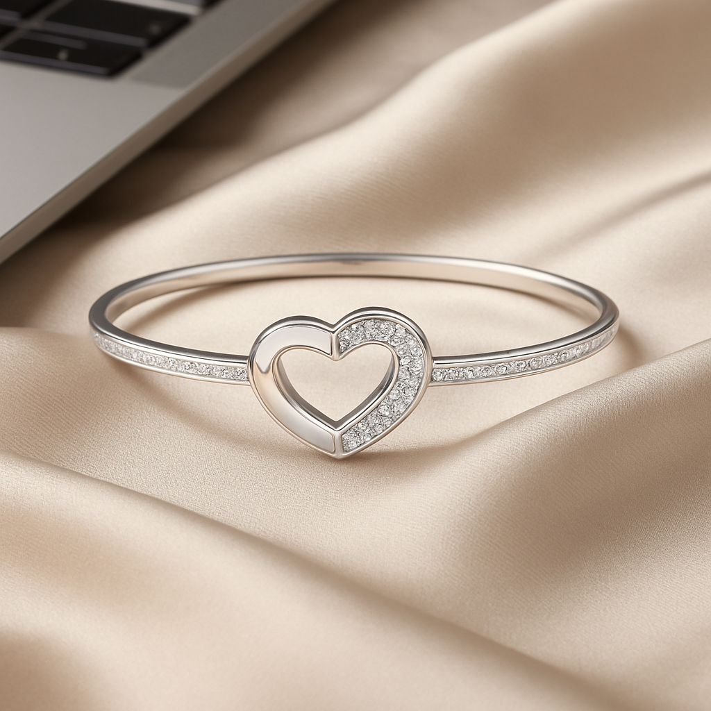 Silver Heart-Shaped Bracelet