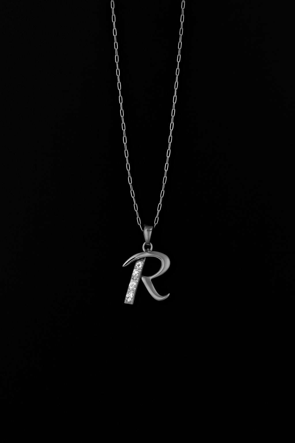 Silver Initial 'R' Necklace