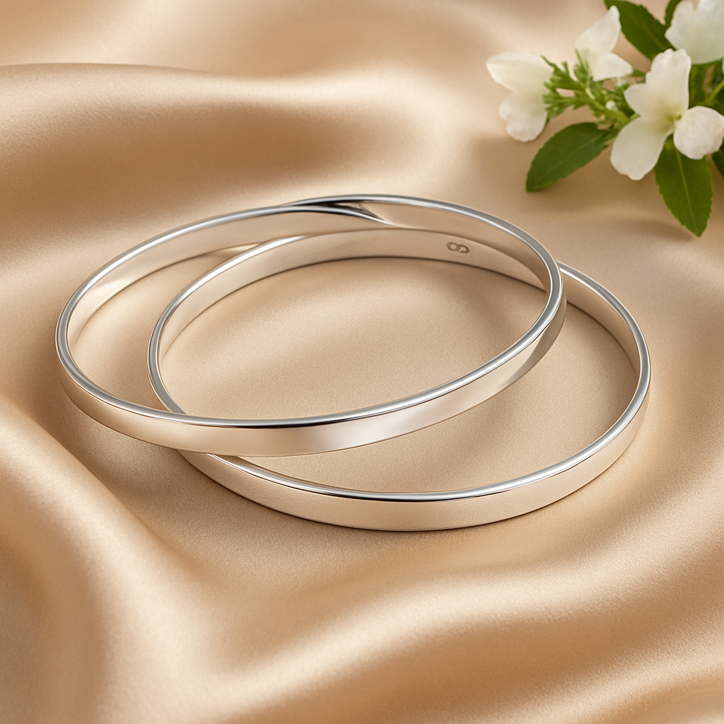 925 Silver Bangles (2 Piece)