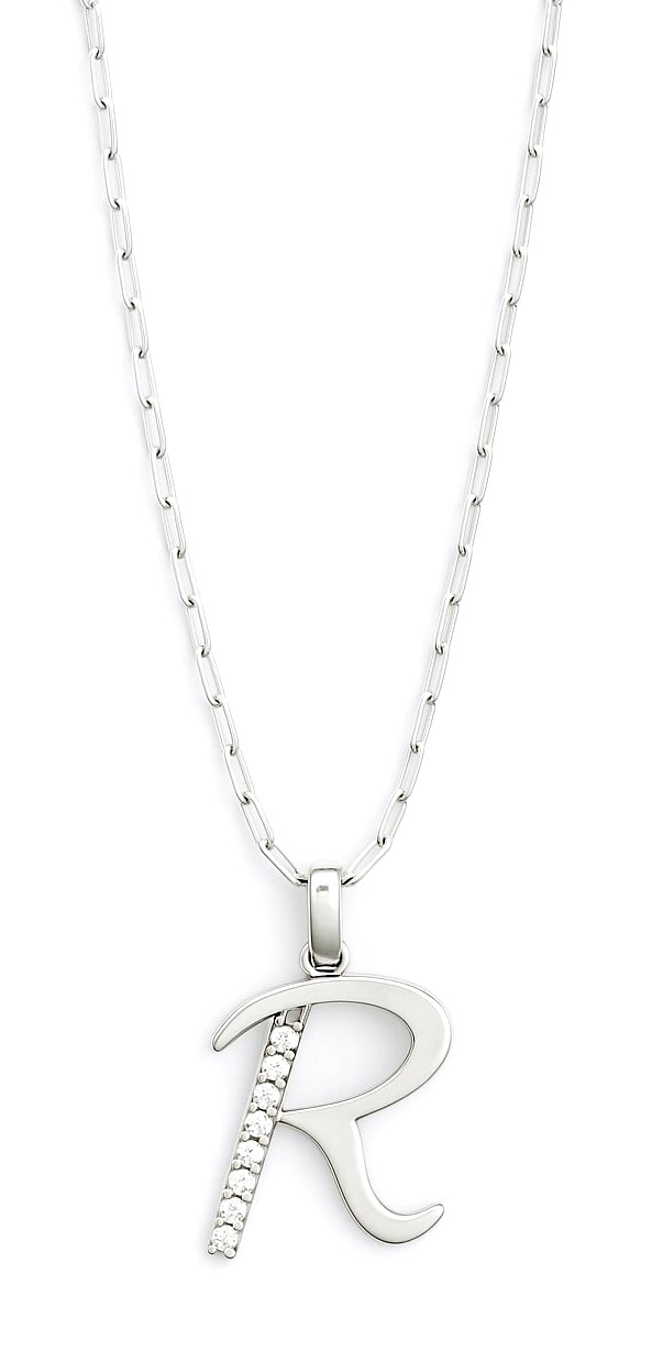 Silver Initial 'R' Necklace
