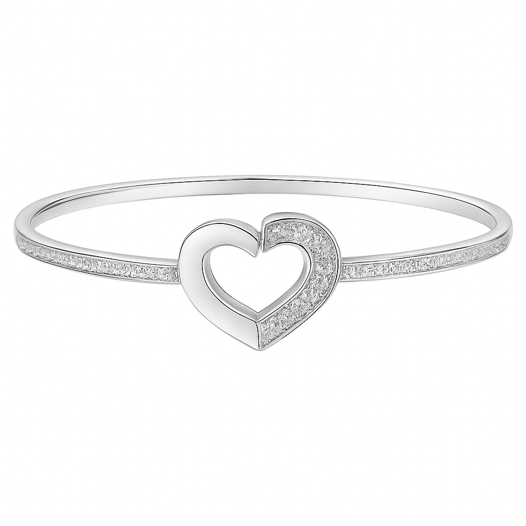 Silver Heart-Shaped Bracelet