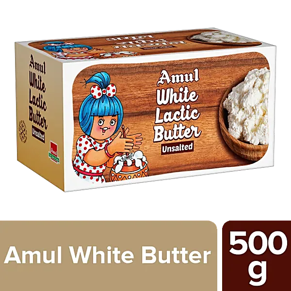 Amul White Butter (Unsalted) (500g)