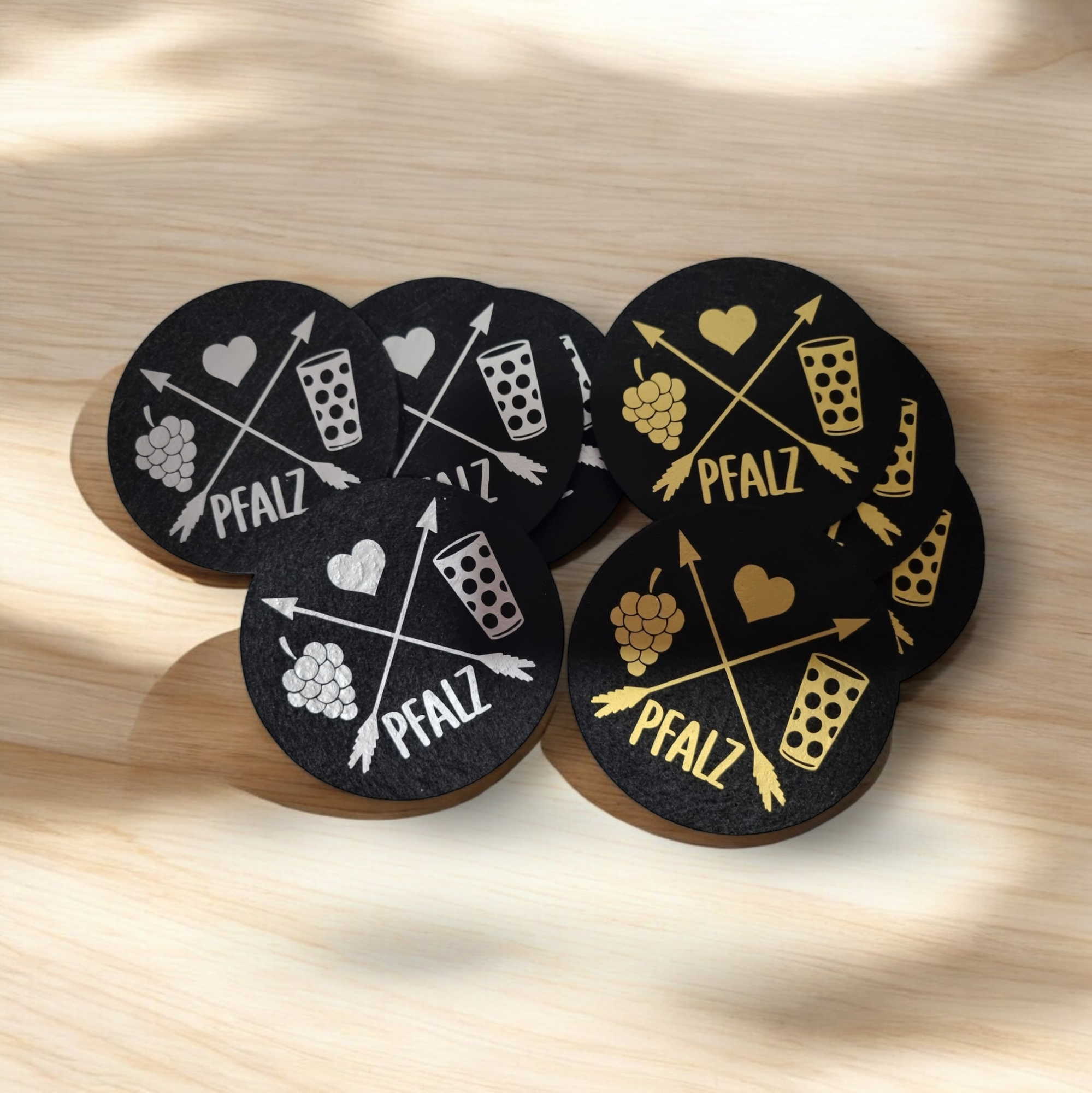 Pfalzuntersetzer aus Filz