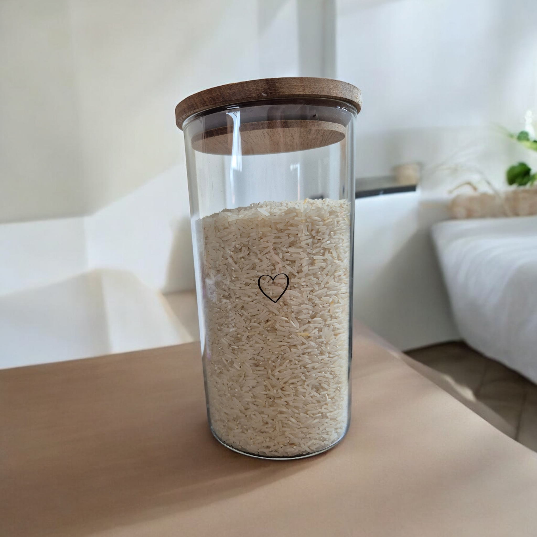 Vorratsgläser mit Holzdeckel Herz
