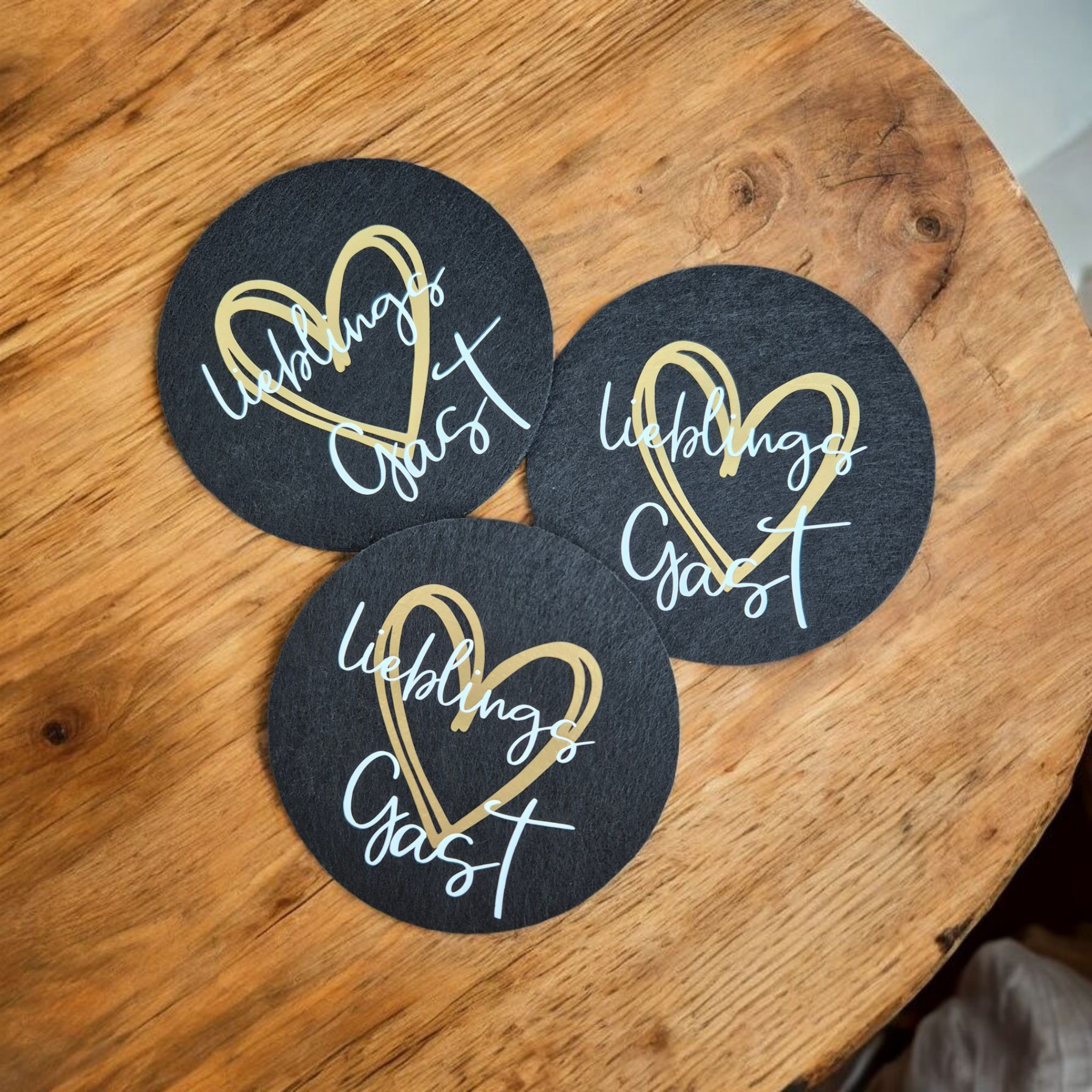 Untersetzer aus Filz "Lieblingsgast"