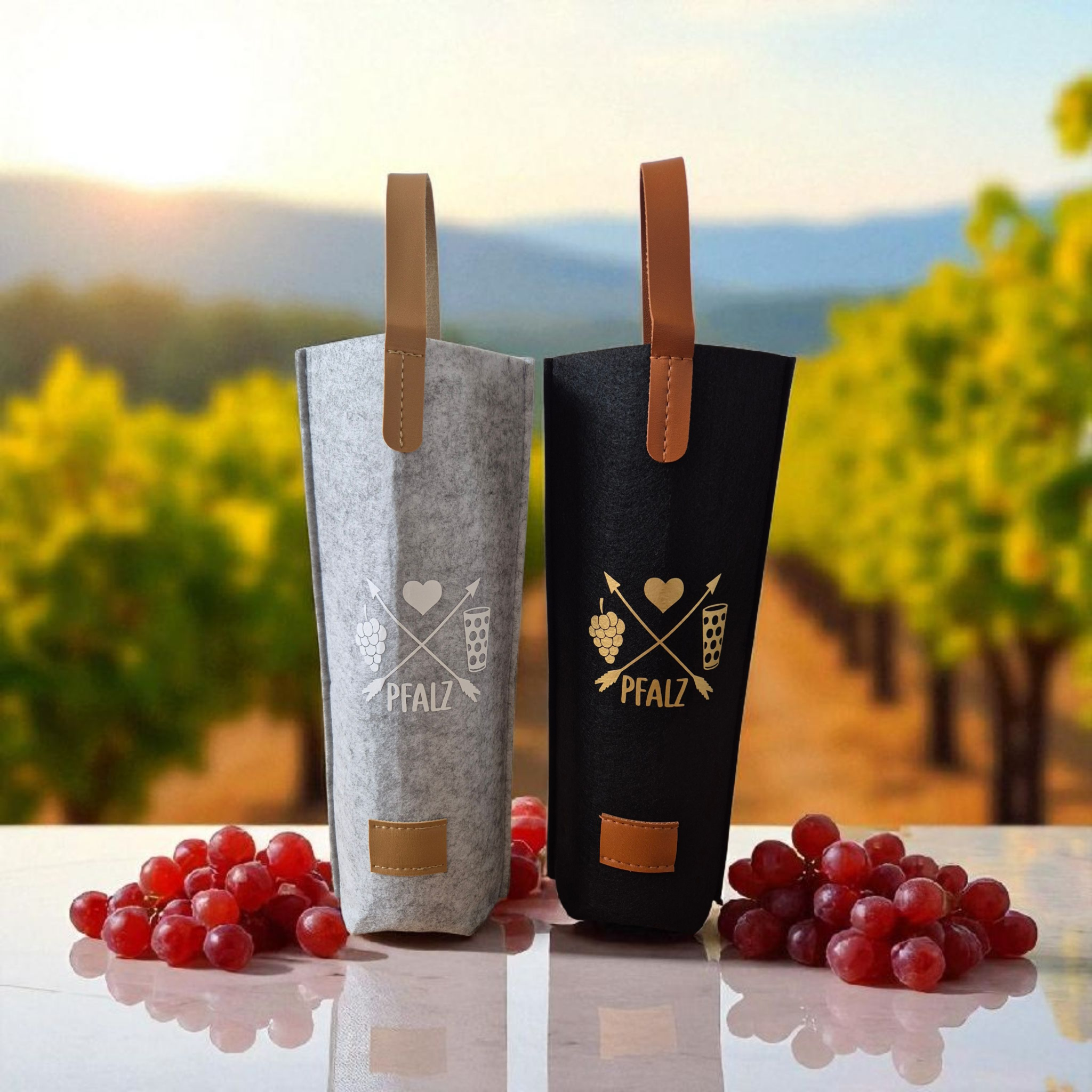 Weinflaschentasche aus Filz