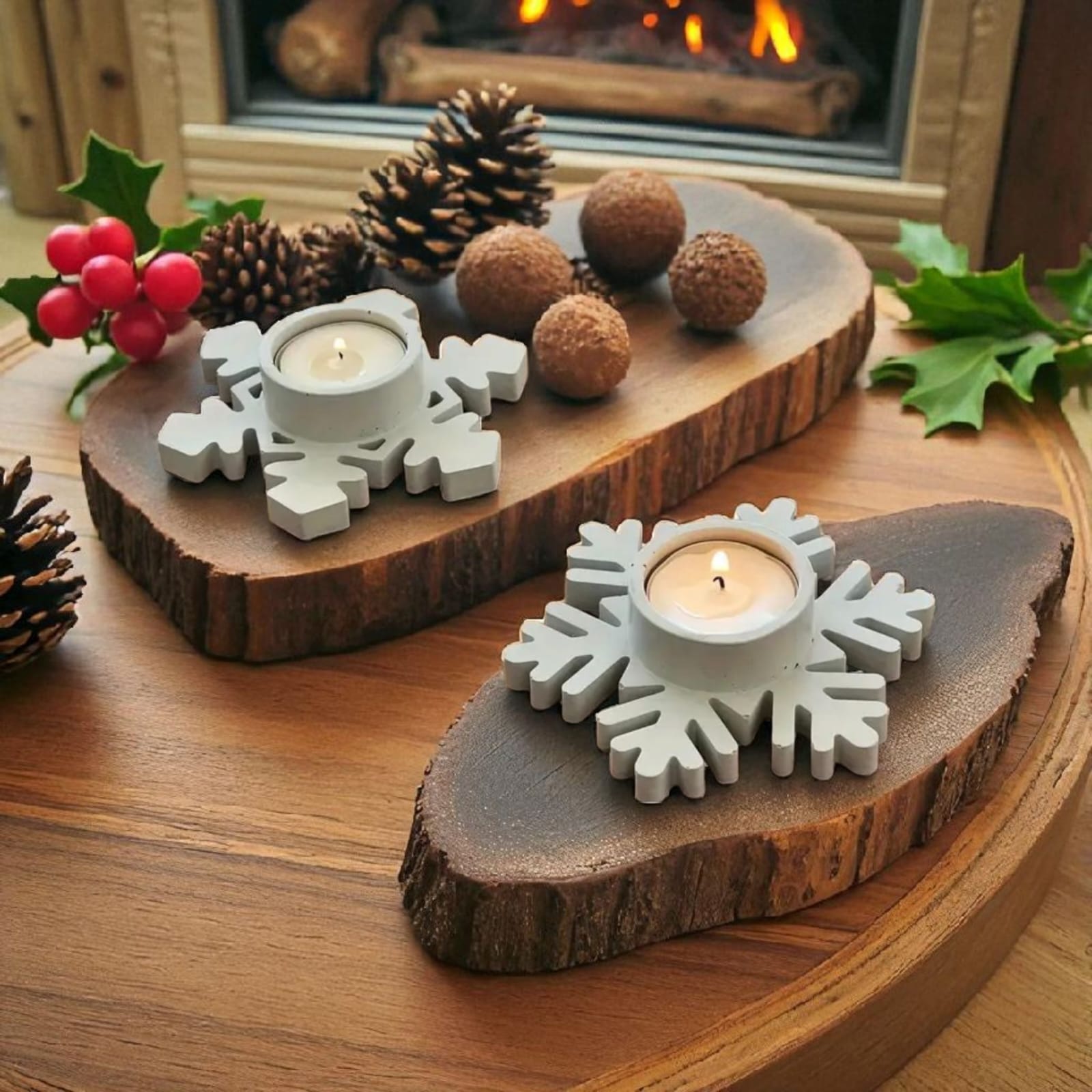 Schneeflocken-Kerzenhalter