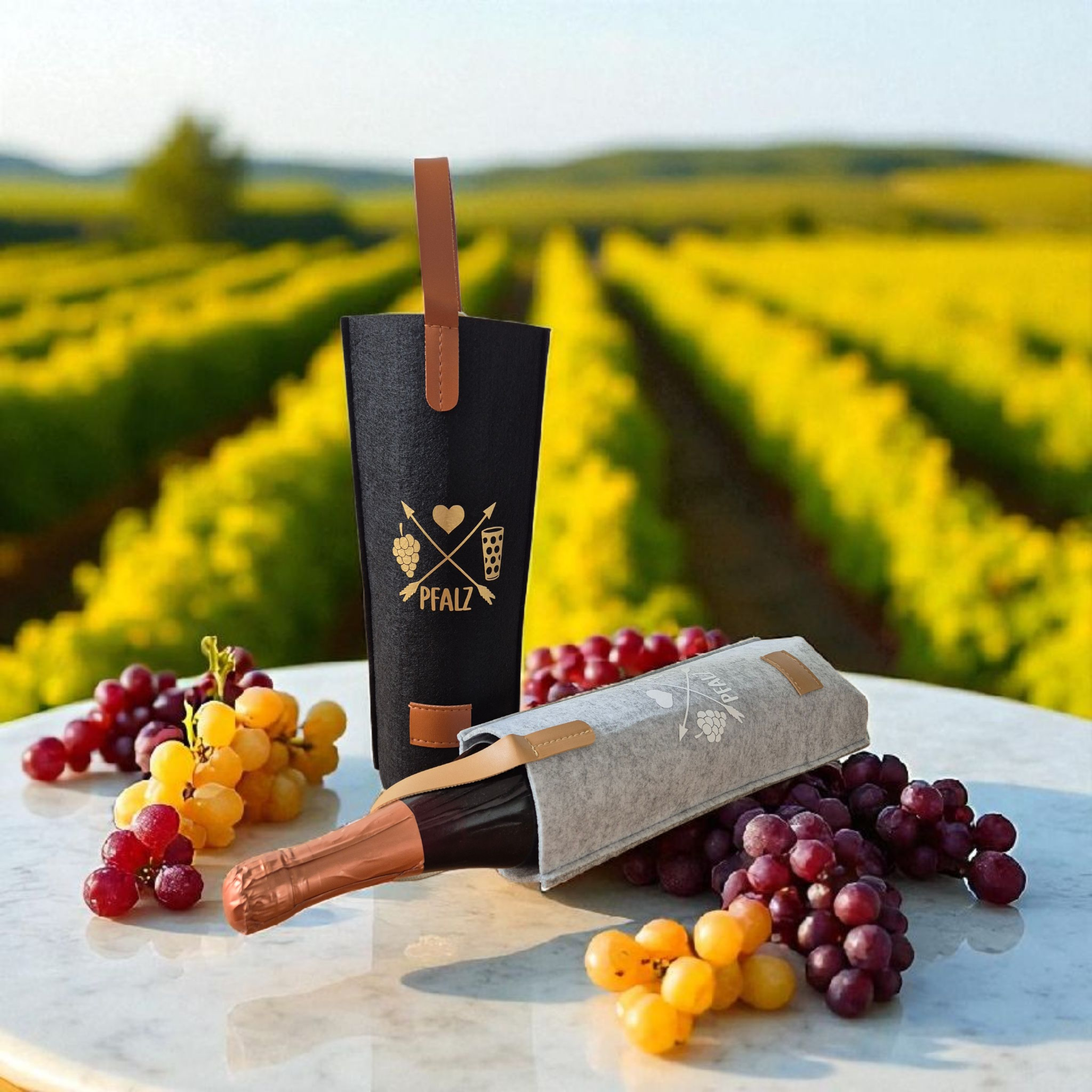 Weinflaschentasche aus Filz