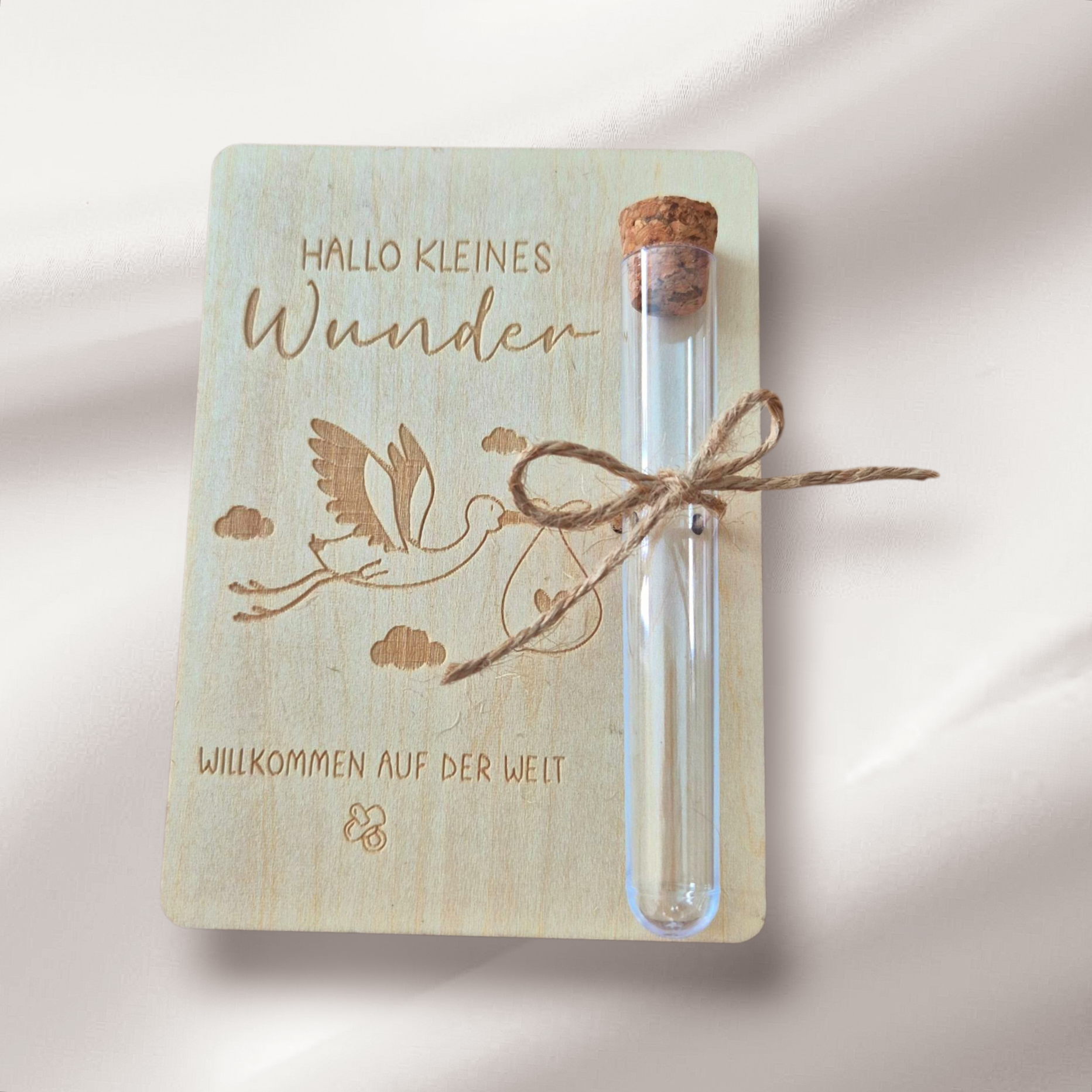 Wunscherfüller zur Geburt aus Holz