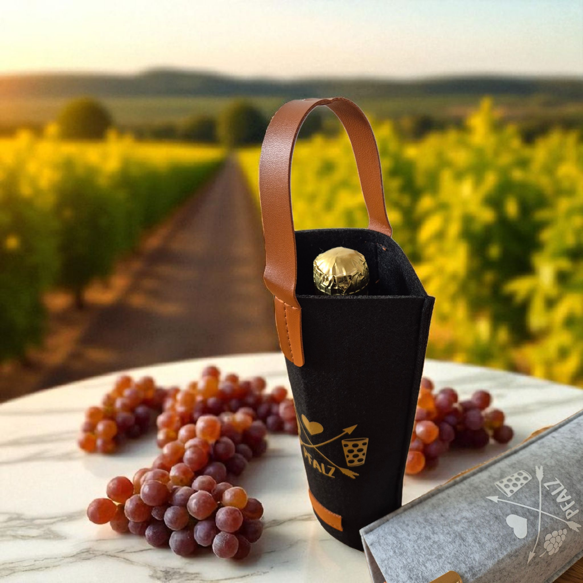 Weinflaschentasche aus Filz