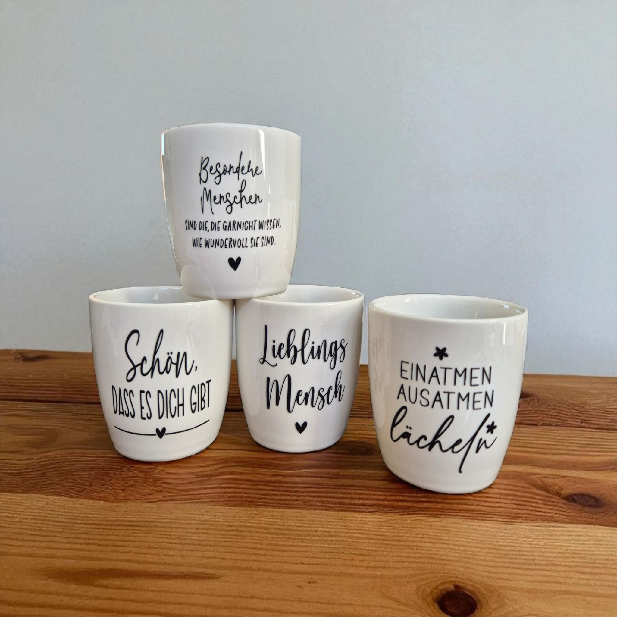 Tassen mit liebevollen Sprüchen