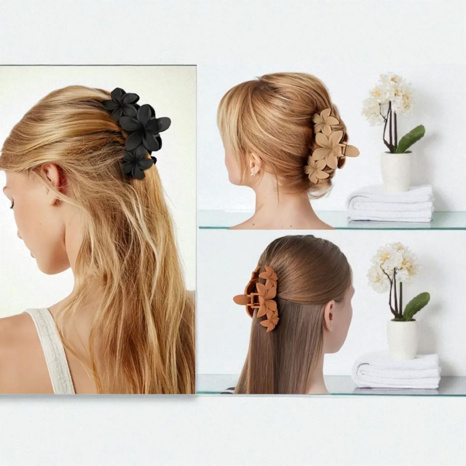 Blumenförmige Haarklammern