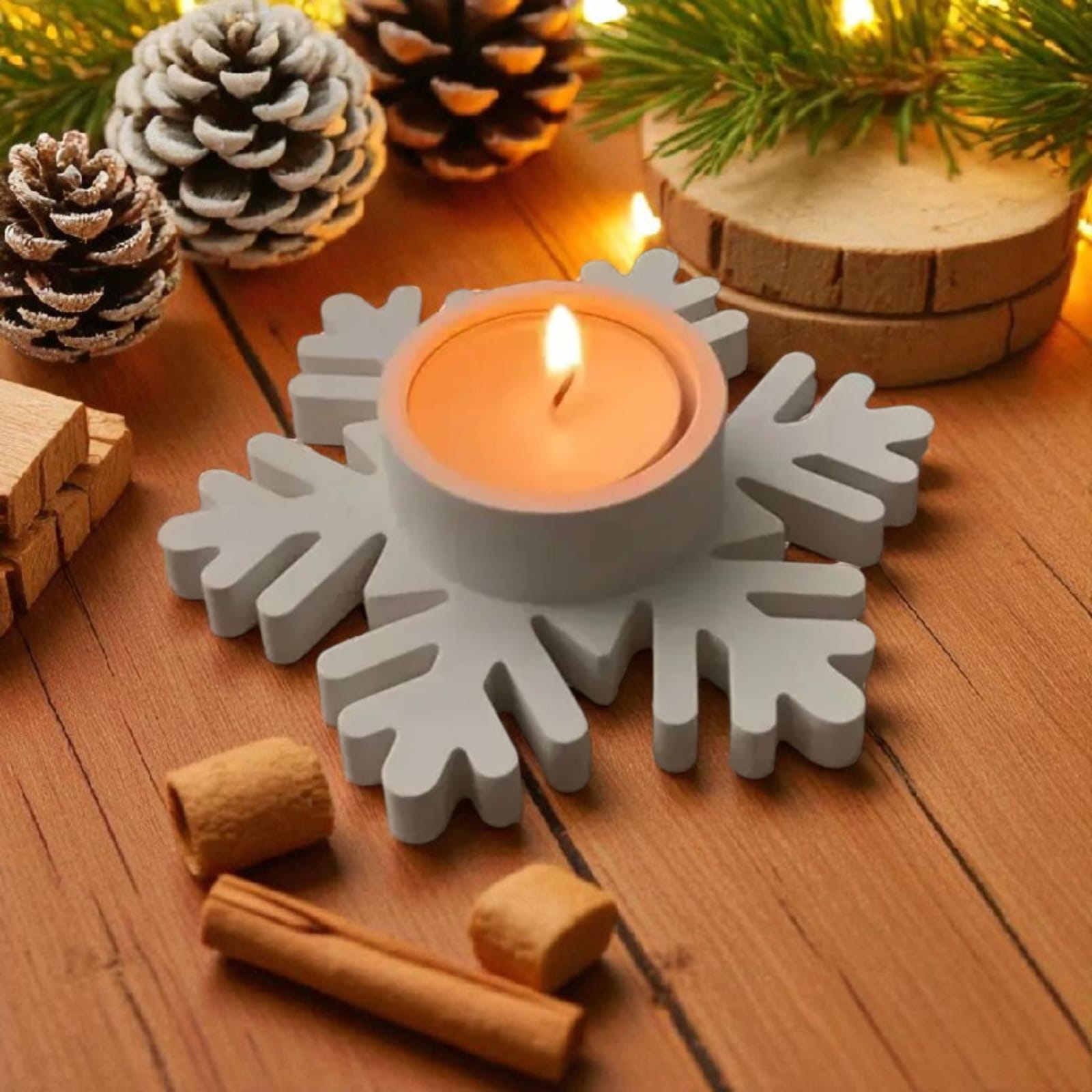 Schneeflocken-Kerzenhalter