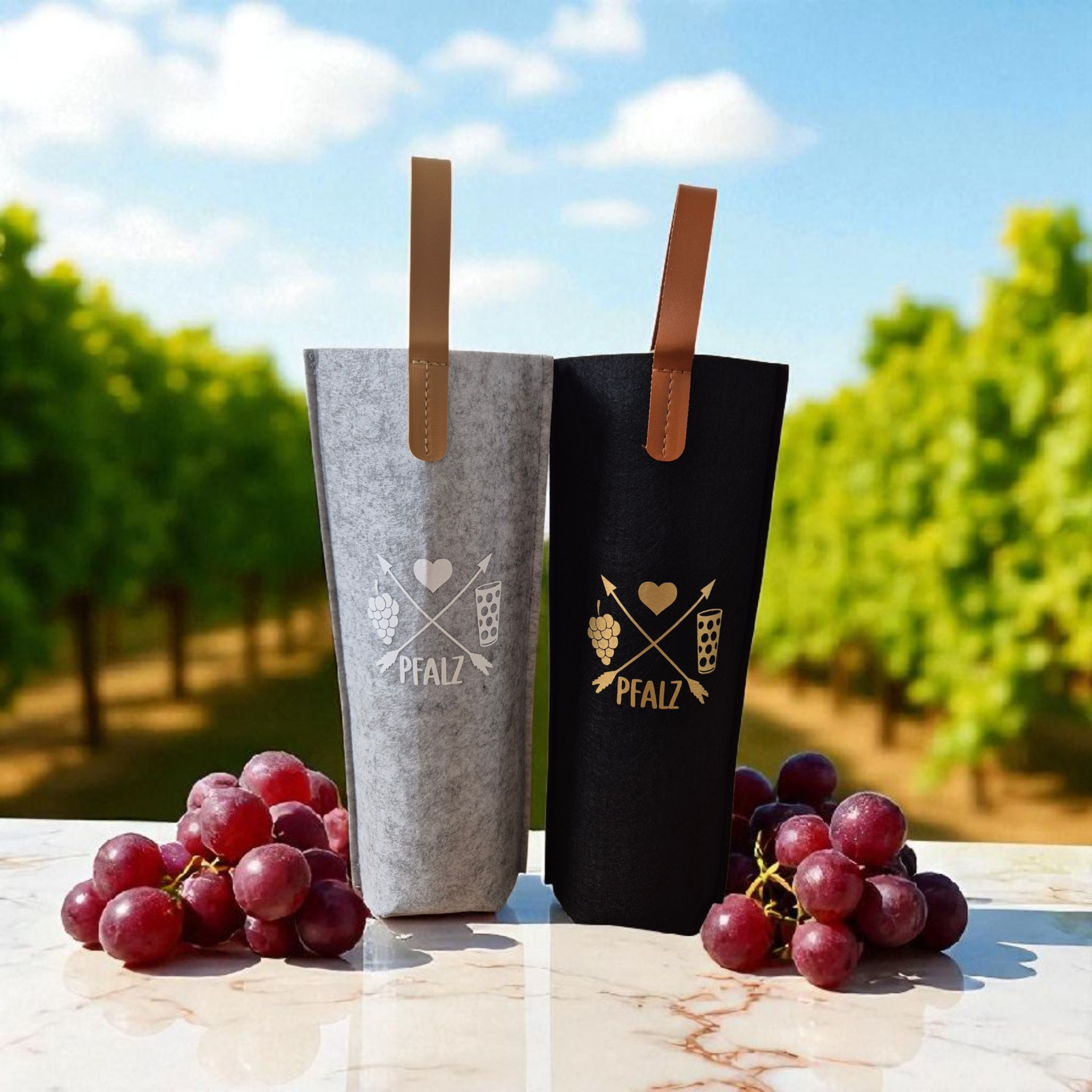 Weinflaschentasche aus Filz