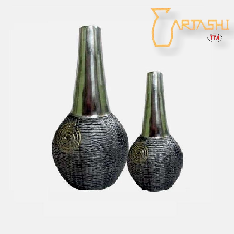 Metal vase decoration
