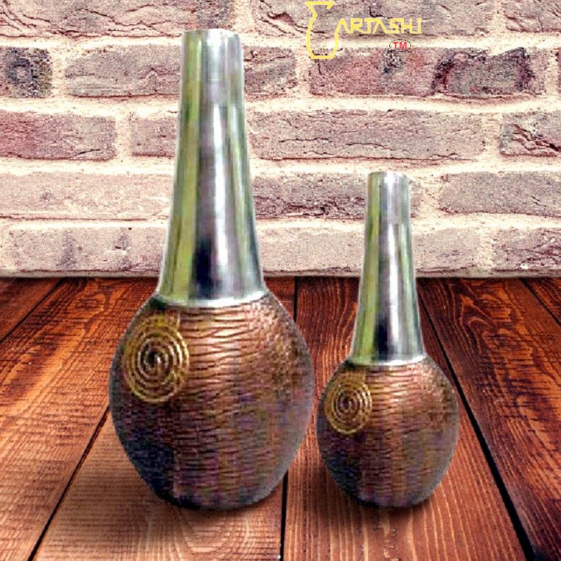 Metal vase decoration