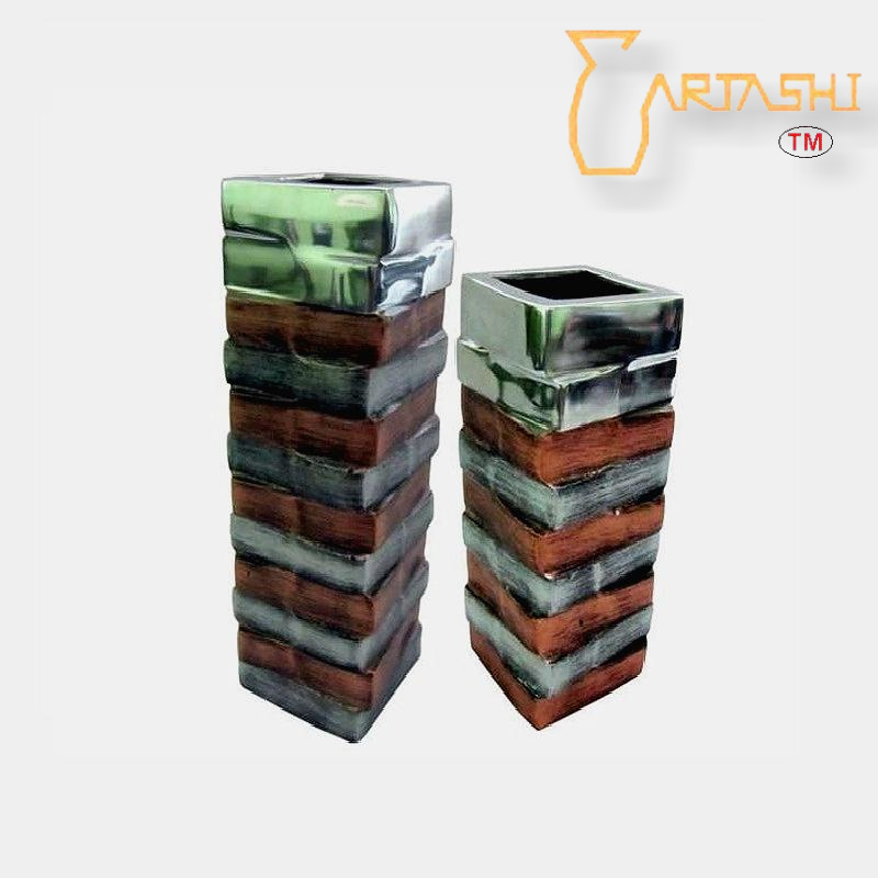 Decorative vases striped