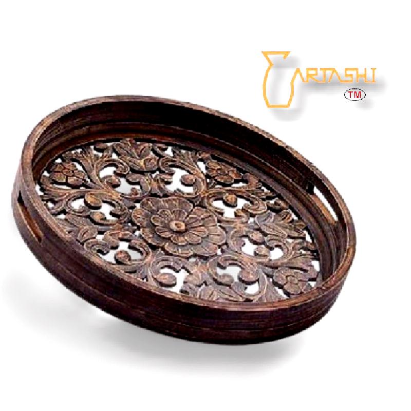 Decorative wooden serving trays