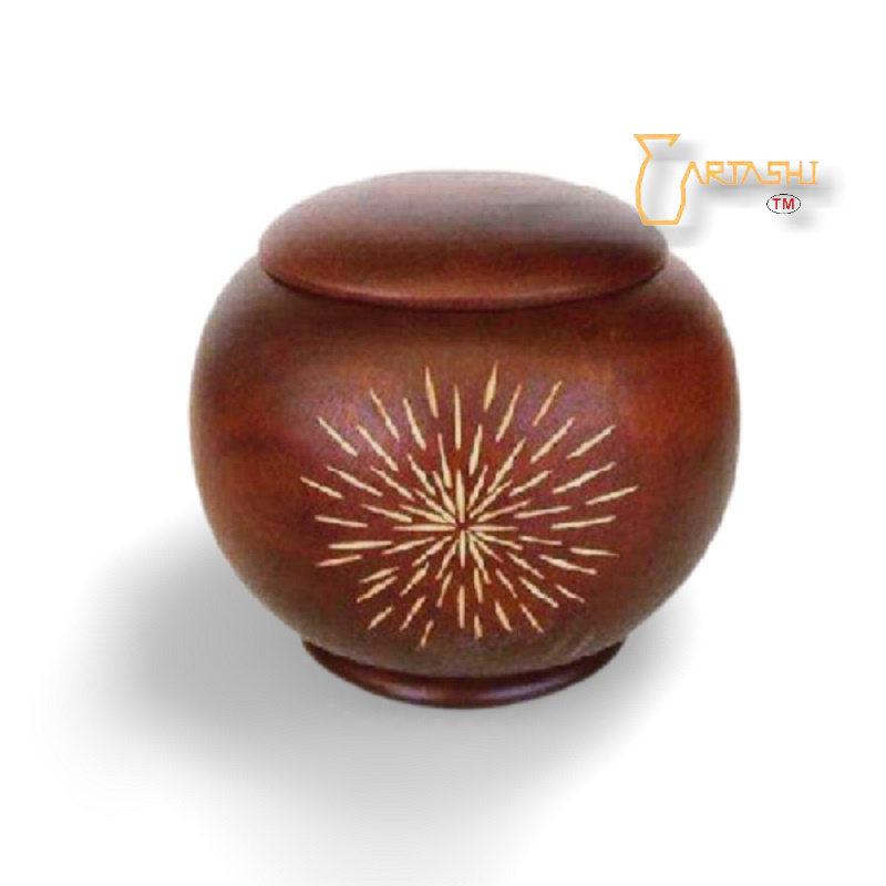 Round wooden jar