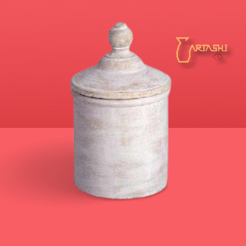 Antique wood jar