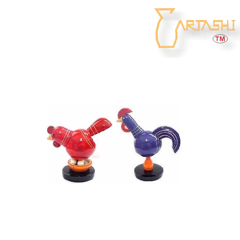 Hen cock pair wood