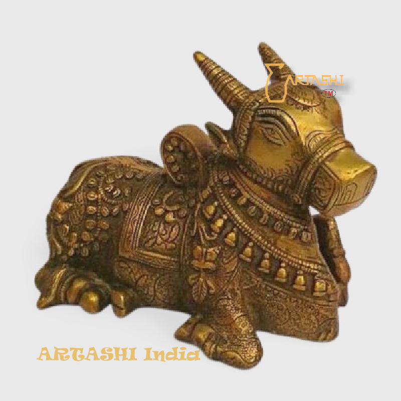 Kamdhenu cow brass