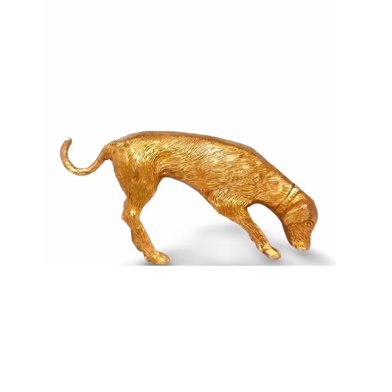 Metal sculpture dog
