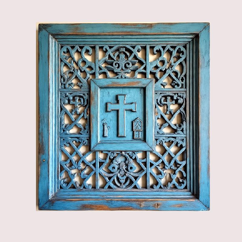 Wall art cross wooden