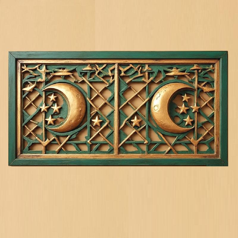 Moon and stars Islamic wall frame