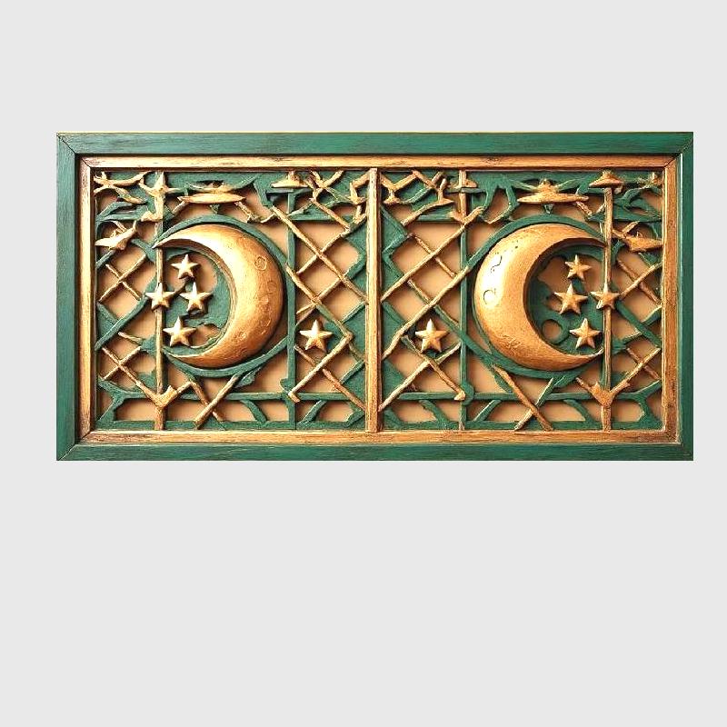Moon and stars Islamic wall frame