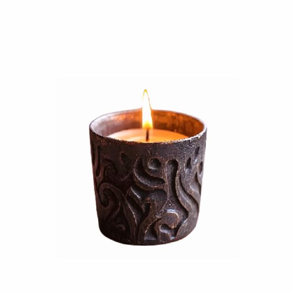 Candle with votive holder