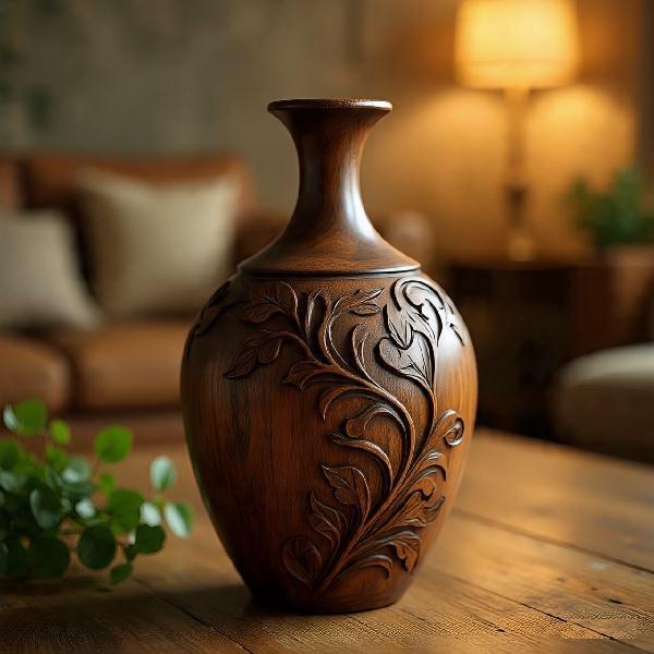Wood turned vase