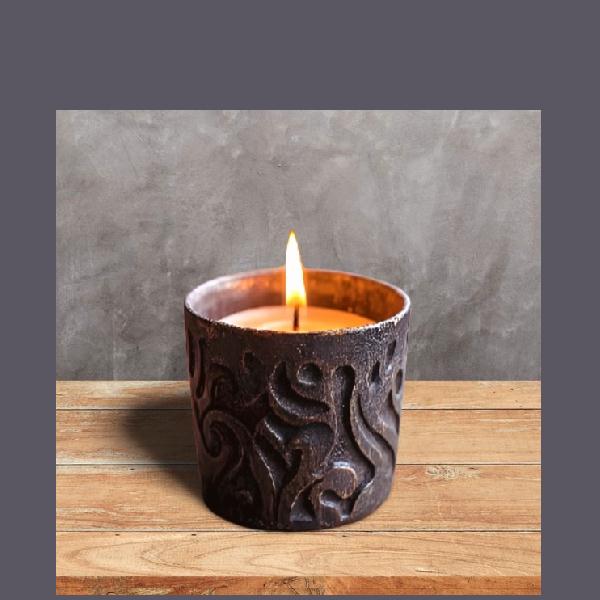 Candle with votive holder