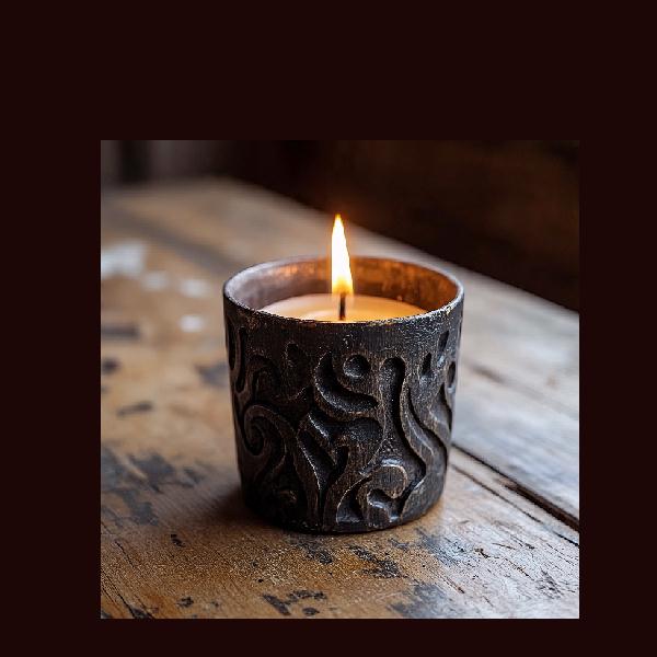 Candle with votive holder
